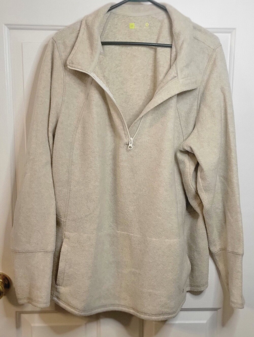 Xersion Cream Half-Zip Cowl Sweater
